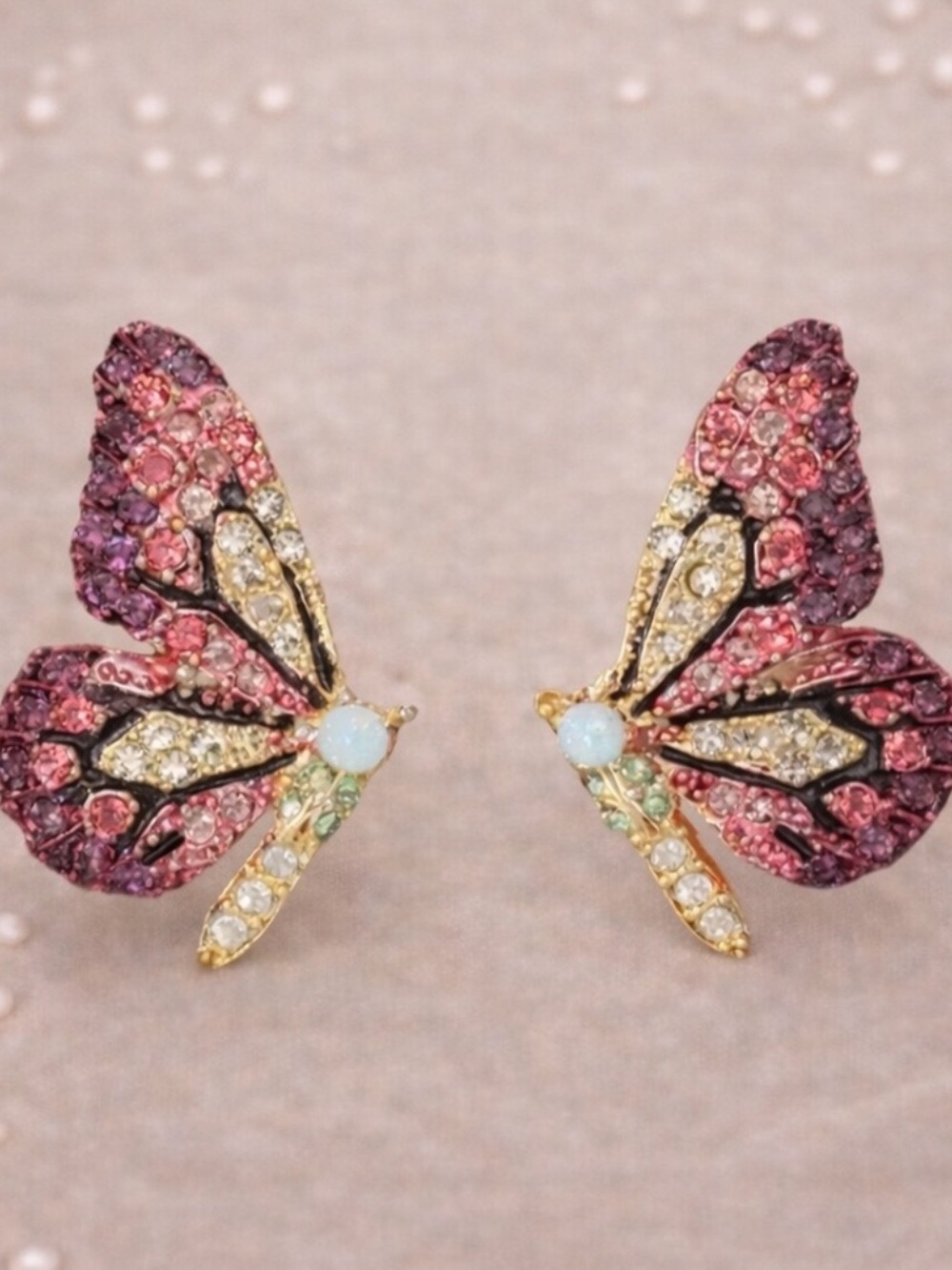 Anthropologie Vibrant Jewel-Toned Butterfly Brooch